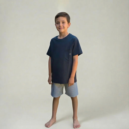 Pijama corto azul marino - Niño