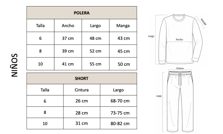 Pijama largo azul niño