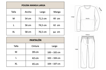 Pantalón celeste clásico polera azul manga larga
