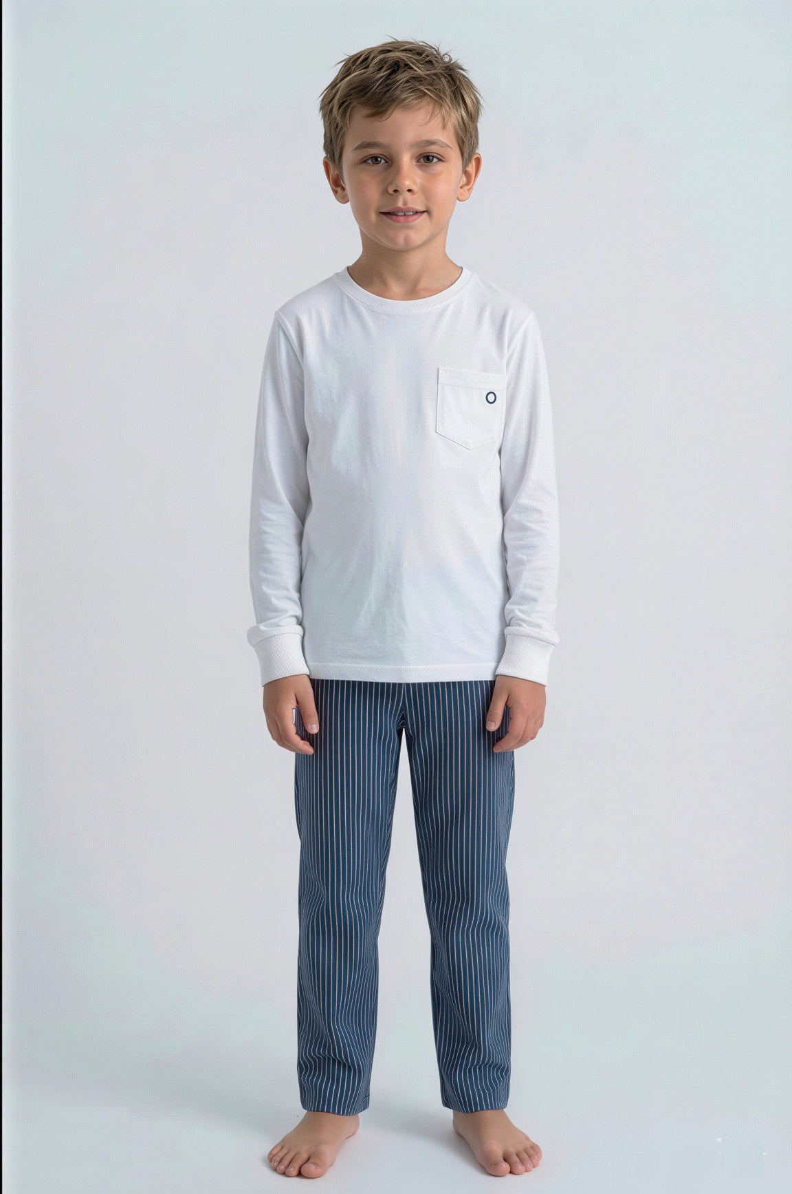 Pijama largo azul niño