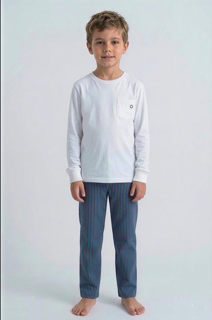 Pijama largo azul niño
