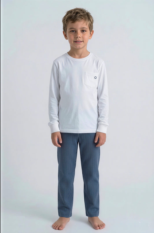 Pijama largo azul niño