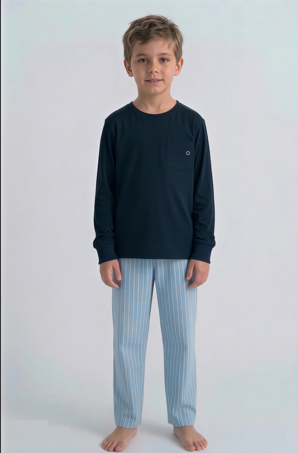 Pijama largo celeste niño
