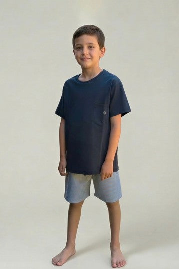 Pijama corto azul marino - Niño