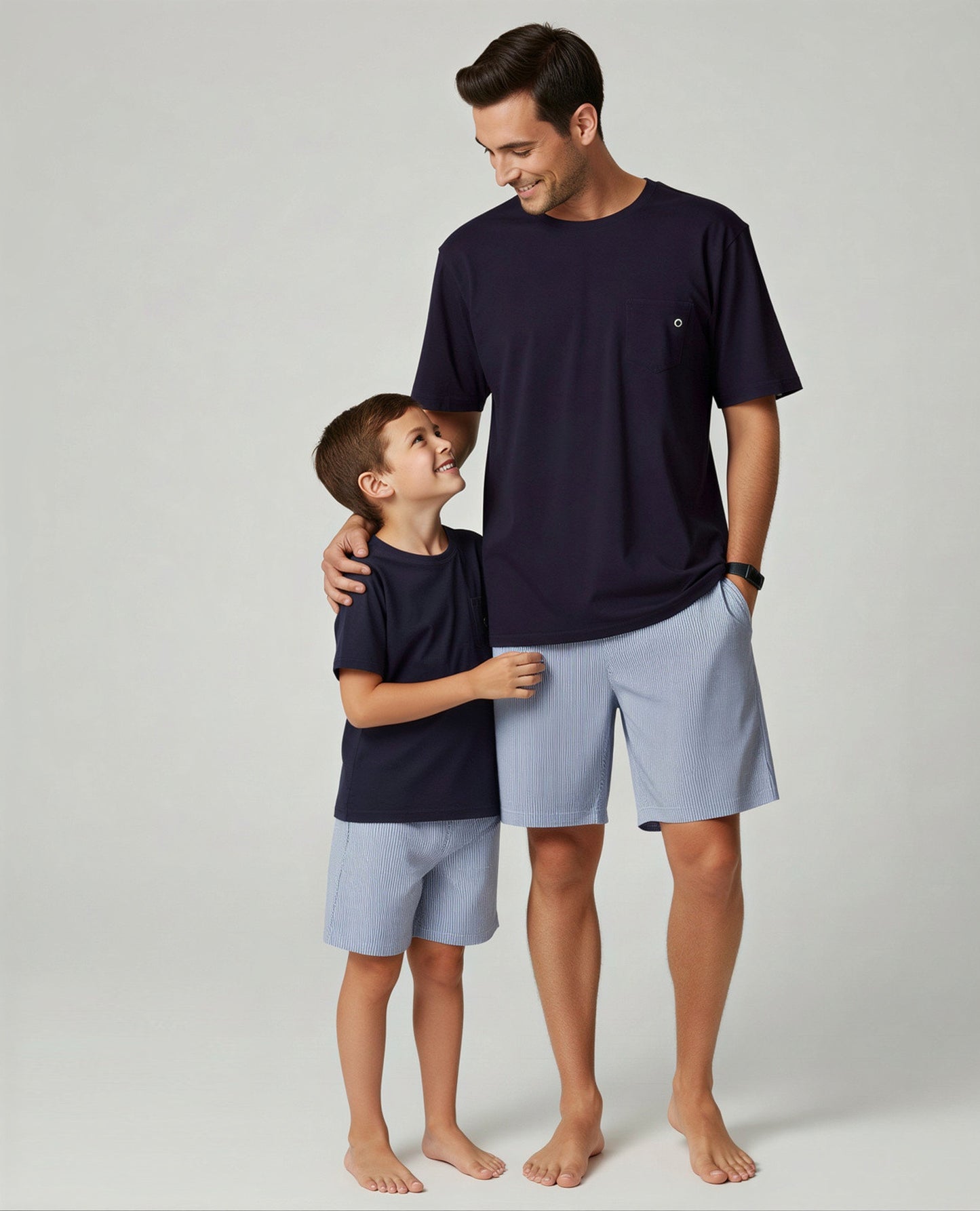 Pack pijama corto Niño + Adulto Azul
