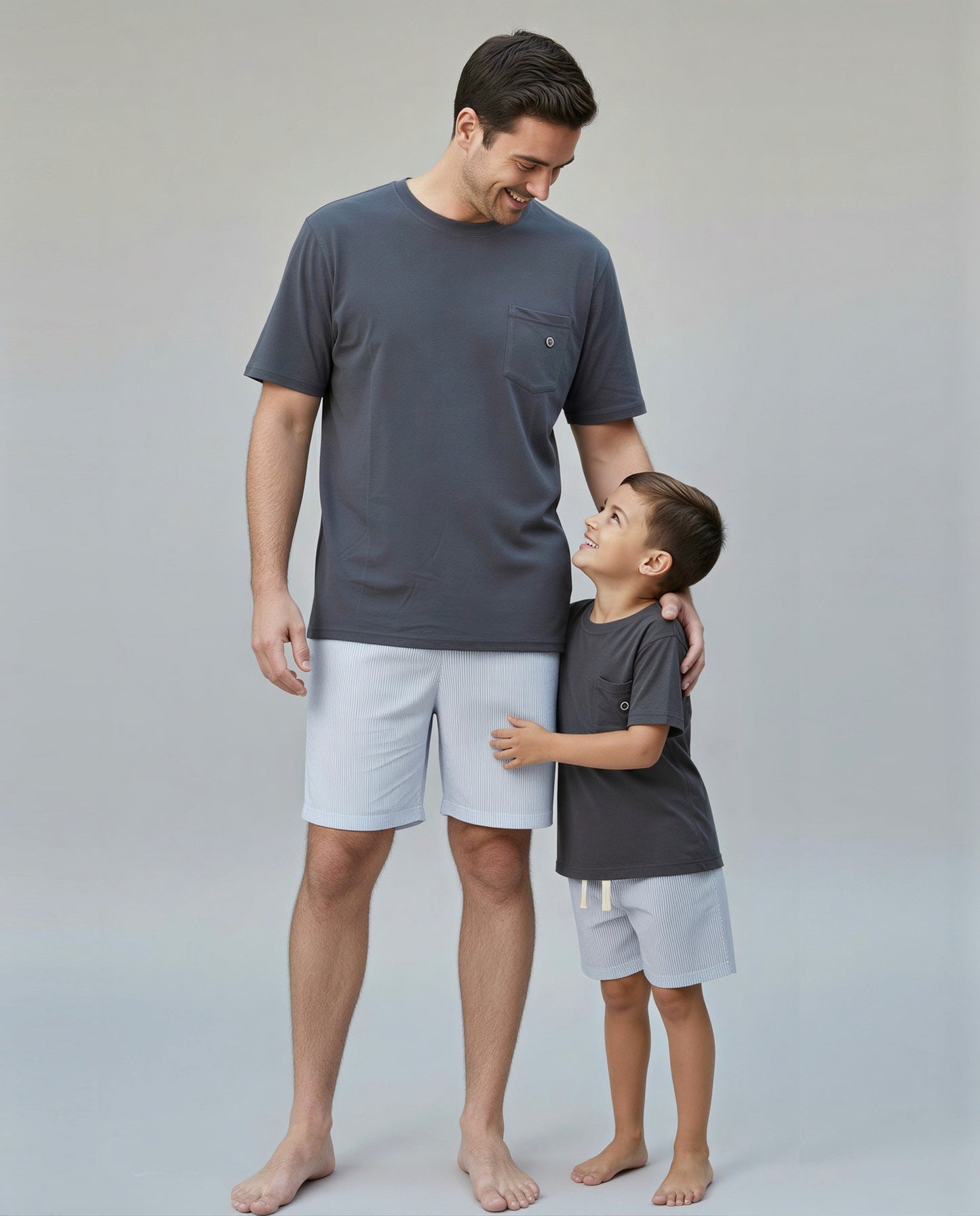 Pack Pijama corto Niño - Adulto Gris