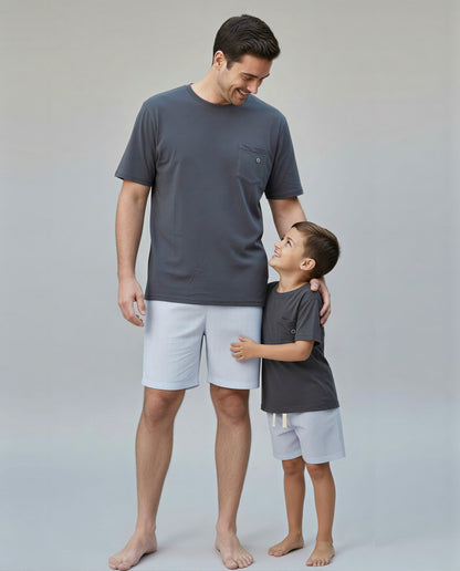 Pack Pijama corto Niño - Adulto Gris
